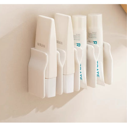 Wall Mounted Facial Cleanser Rack No Drill Storage Holder for Toothpaste Hand Cream Tube Organizer