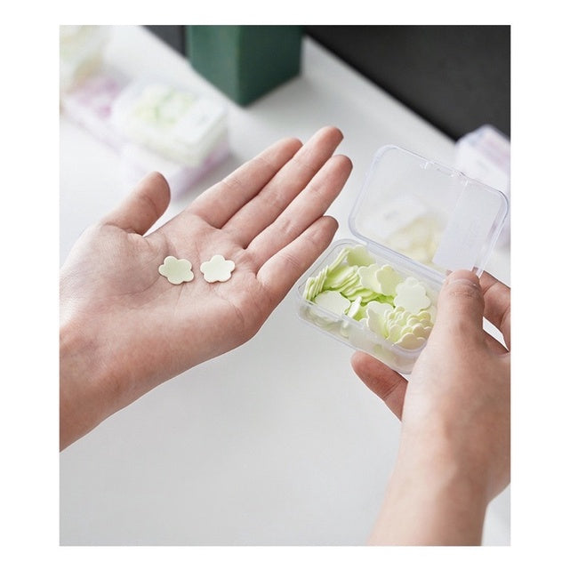 Portable Petal Soap Paper Travel Essential Hand Wash Disposable Antibacterial Flower Soap Sheet Gift