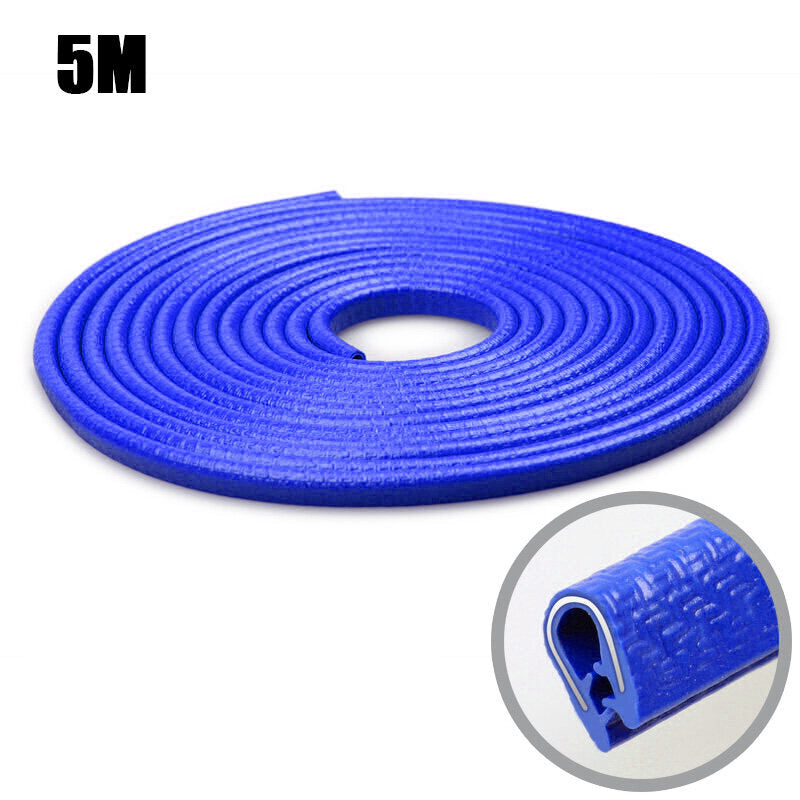 2/5M Car Door Edge Bumper Anti-Collision Strip Protector U Shaped Steel Plate Dustproof Seal Scratch