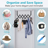 4/5/6 Hook Expandable Door Over the Hook Behind Back Door Hanger Hanging Rack Clothes Storage Organiser Holder Organizer