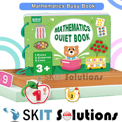 Mathematics Quiet Book Math Busy Montessori Board Preschool Kindergarten Early Learning Educational Toys Puzzle Sticker