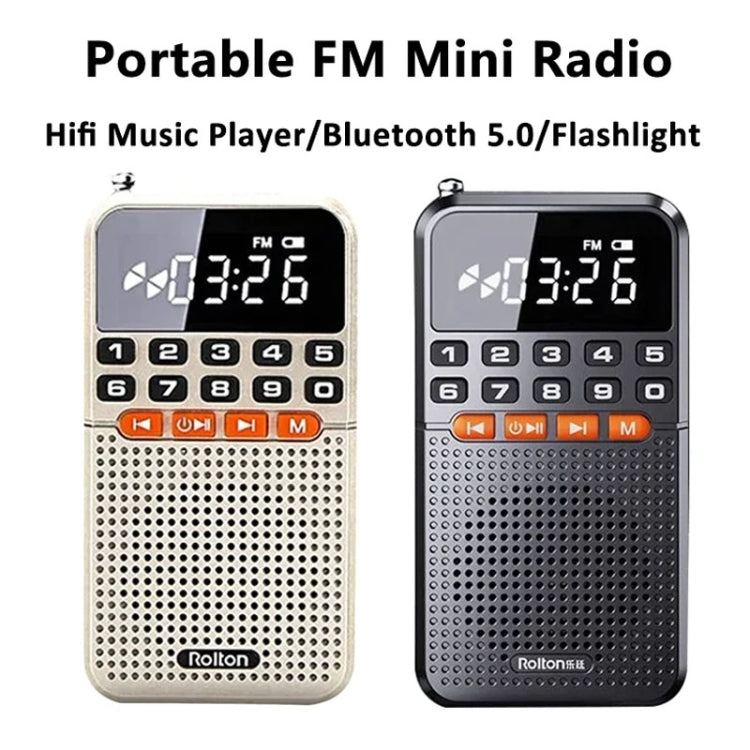 Rolton T1 Portable FM Radio Speaker Elderly MP3 Song Mini Player Large Display Bluetooth TF Card