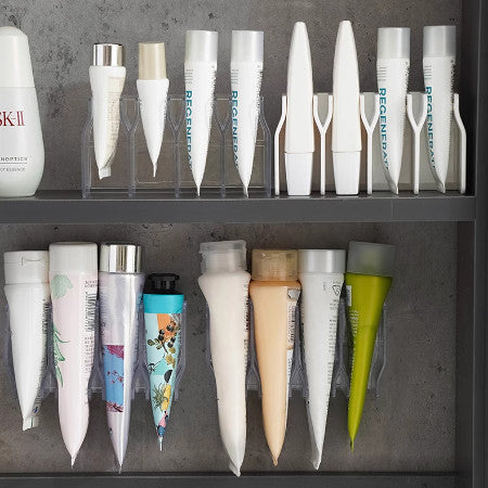 Wall Mounted Facial Cleanser Rack No Drill Storage Holder for Toothpaste Hand Cream Tube Organizer