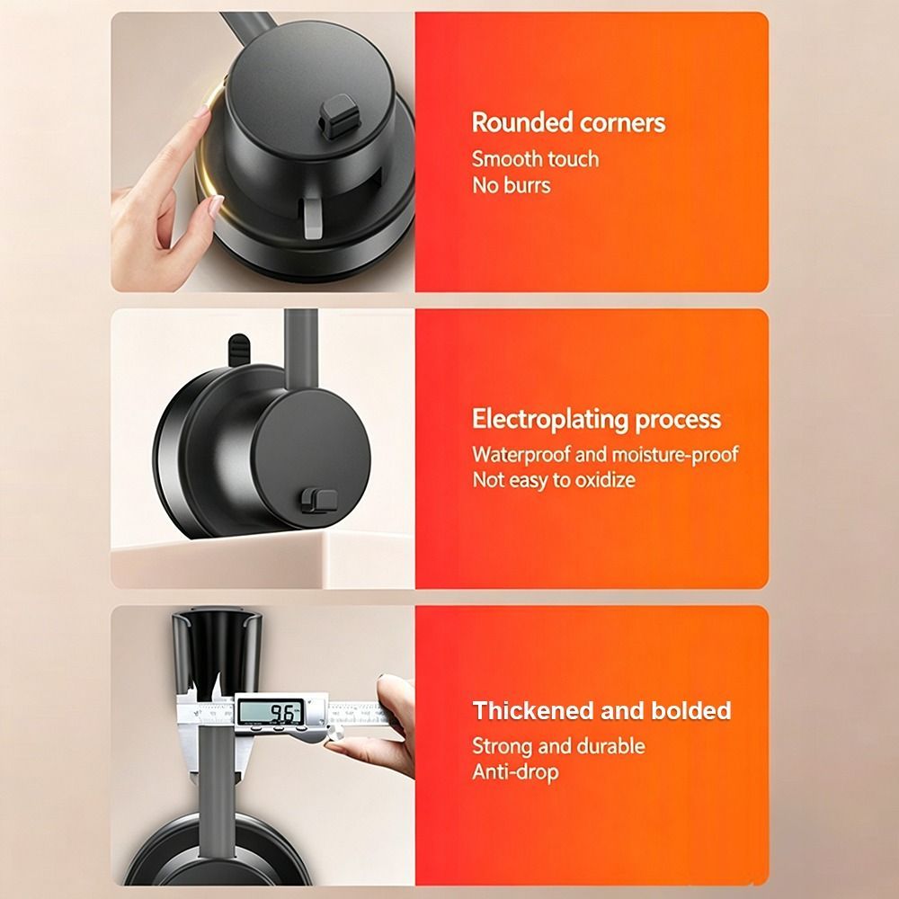 Adjustable Shower Head Suction Cup Holder Showerhead Bracket No Drill FREE Wall Mount Bathroom Bidet