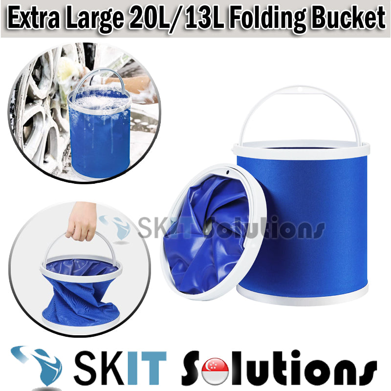 20L/13L/11L/9L Round Folding Water Pail Bucket Foldable Barrel Dish Tub Car Washing Fishing Camping Mopping Gardening