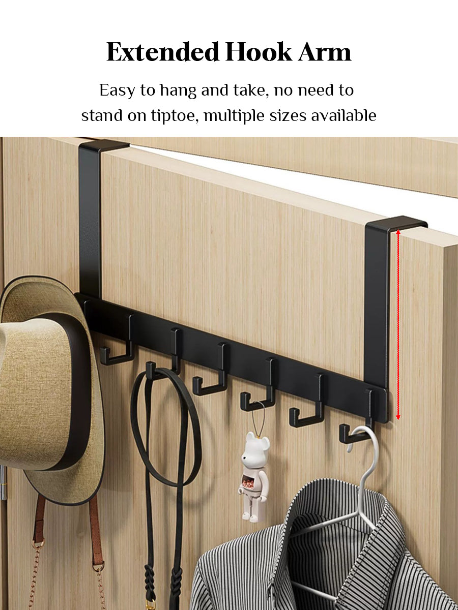 6 / 8 Hooks Over Door Hook Hanger No Drill Towel Coat Clothes Rack Storage Holder Door Behind Hanger