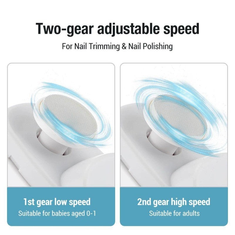 2in1 Electric Auto Nail Clipper Automatic Nail Trimmer Grinder Polisher Rechargeable LED Light Safe