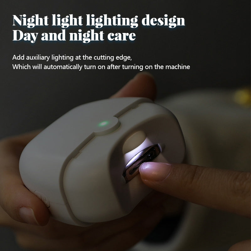 Electric Nail Clipper Rechargeable Trimmer with LED Light Safe Design for Baby Seniors Manicure