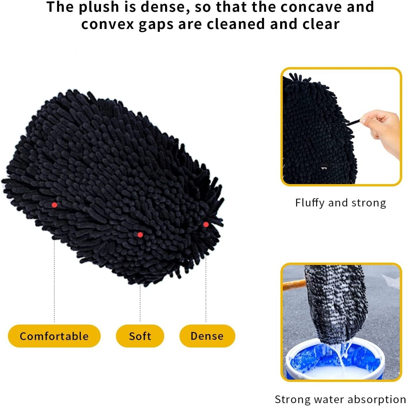 2-In-1 Car Cleaning Brush Telescoping Long Handle Mop Chenille Microfiber Broom Pole Car Wash Tool