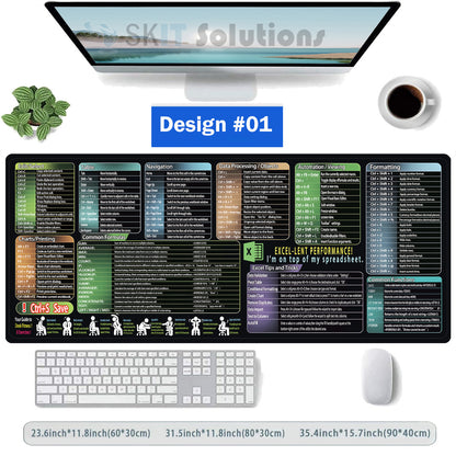 Gaming Mouse Pad XXL Keyboard Shortcuts Desk Mat 800x300mm 900x400mm Large Extended Office Mousepad