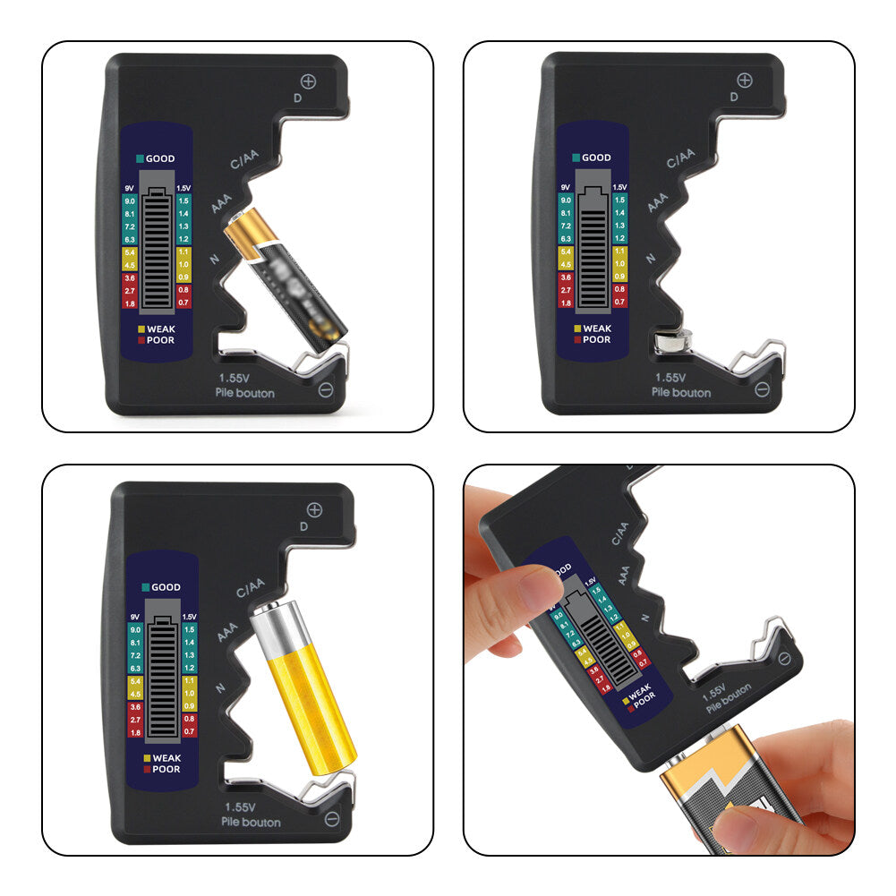 Universal Digital Battery Tester BT-886 LCD Display Battery Checker Meter AA AAA C D 9V Button Cell