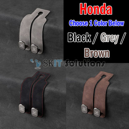 Suede Leather Metal Double Hook Bag Holder Hanger for Car Back Seat Headrest Interior Accessories