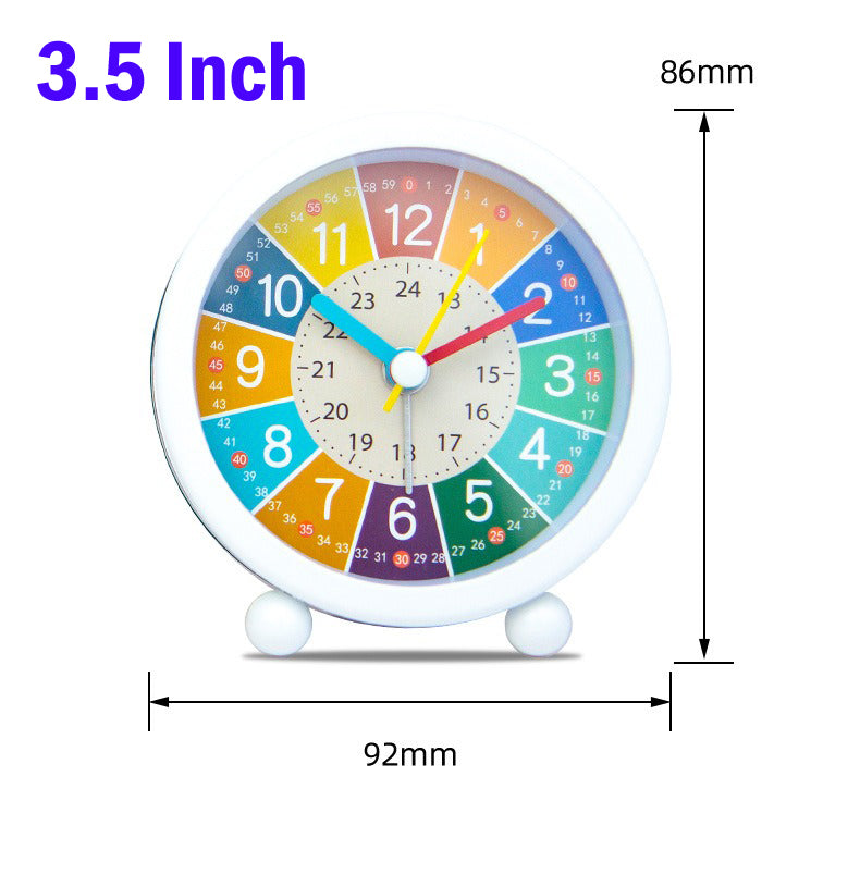 3.5 4.5 Inch Cute Silent Kids Educational Alarm Clock USB AA Battery Table Night Light Non-Ticking