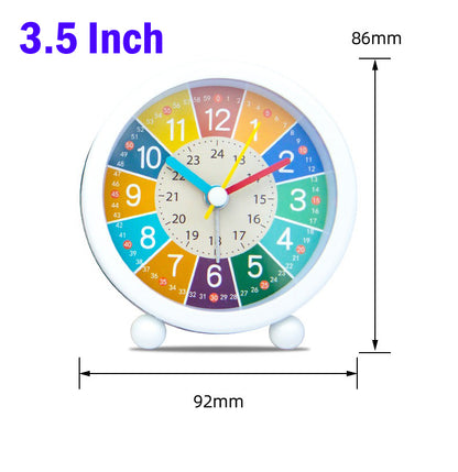 3.5 4.5 Inch Cute Silent Kids Educational Alarm Clock USB AA Battery Table Night Light Non-Ticking