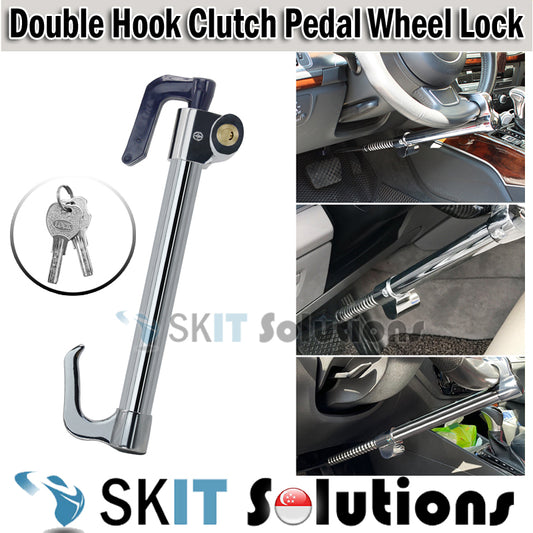 Double Hook Car Pedal Clutch Brake Lock Steering Wheel Anti Theft Car Accessories Locking Systems