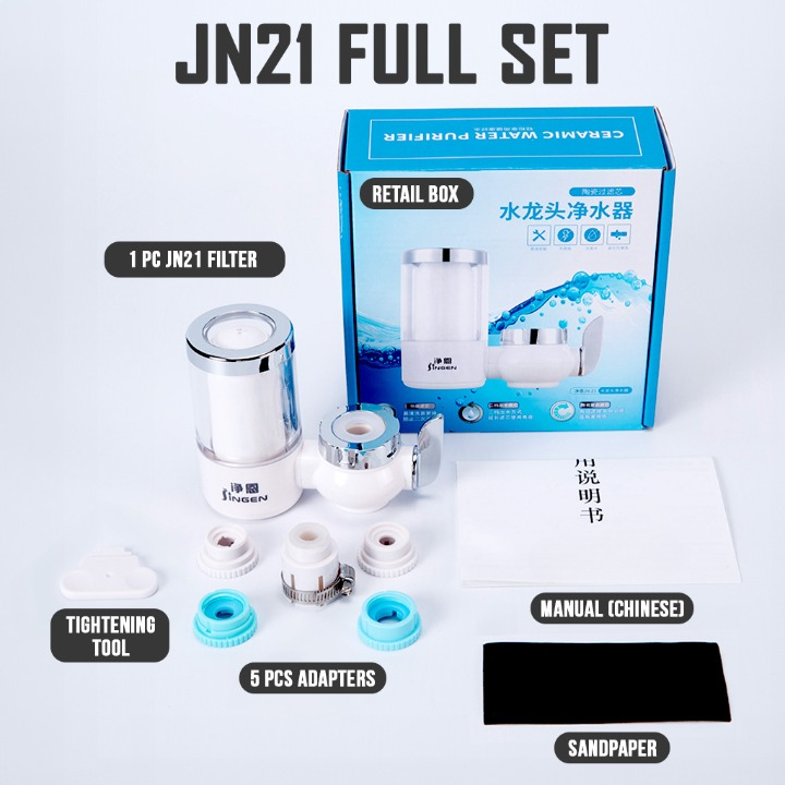 Premium Tap Water Purifier JN-21 Ceramic Filter Nozzle Spray Clean Refill Kitchen Sink Faucet Dispenser Extender