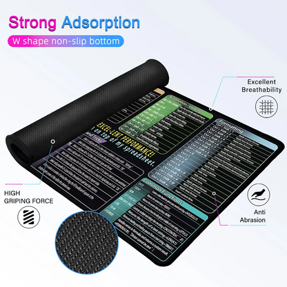Gaming Mouse Pad XXL Keyboard Shortcuts Desk Mat 800x300mm 900x400mm Large Extended Office Mousepad