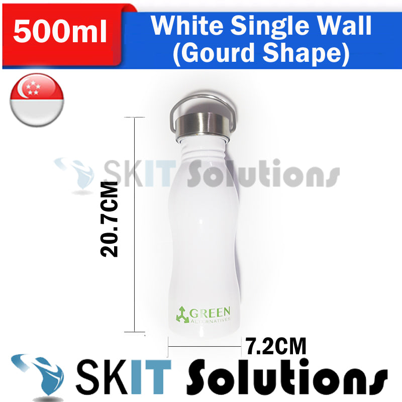 500ml 750ml Stainless Steel Sports Single Walled Water Bottle Metal Flask Screw Cap BPA Free Uninsulated Indoor Outdoor