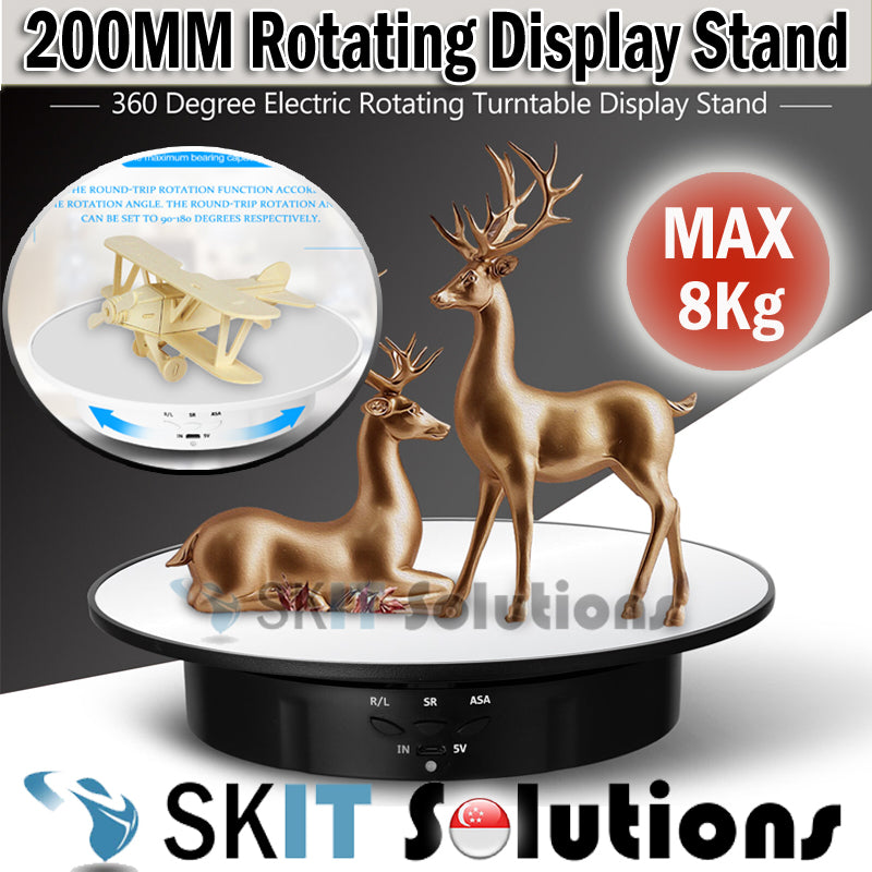 200mm Rotating Display Stand 360 Degree Turntable USB Cable/Battery Photography Products Jewelry