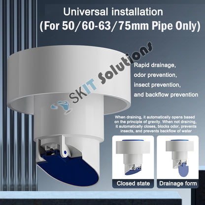 50/60/75mm Drain Pipe Sealing Plug Sewer Seal Deodorant Silicone Ring Washing Machine Drainage Backflow Preventer Bathroom Kitchen