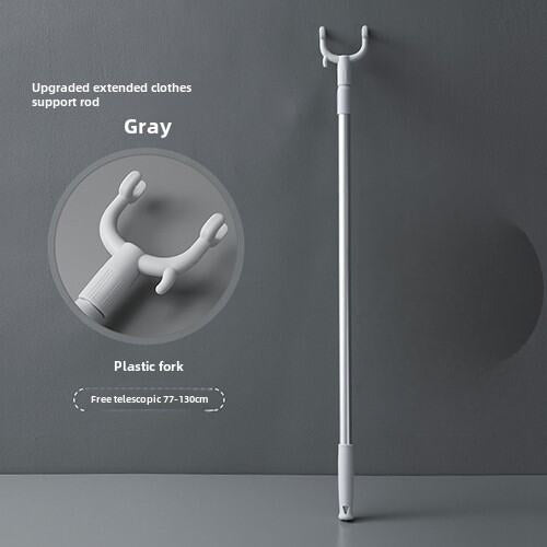 77-130cm Upgraded Extendable Aluminium Laundry Hanger Stick Telescopic Clothes Drying Rod Garment