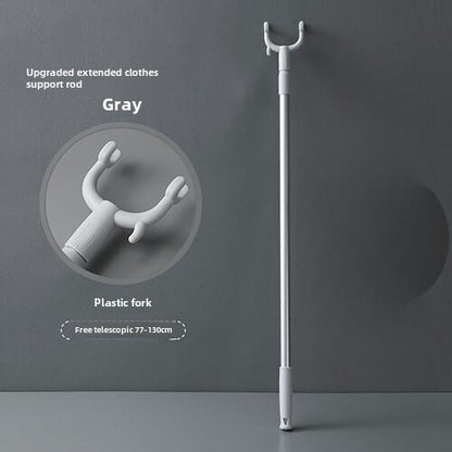 77-130cm Upgraded Extendable Aluminium Laundry Hanger Stick Telescopic Clothes Drying Rod Garment
