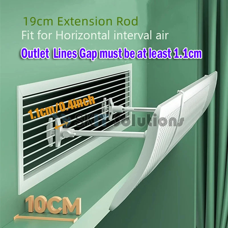 Central Aircon Wind Deflector for Grid Vertical Horizontal Ceiling Duct Airflow Diverter Air Conditioner Vent Shield Guide
