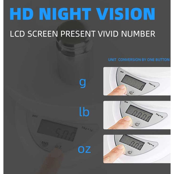 Digital Kitchen Weighing Scale 5kg/1g Electronic Food Scale LCD Cooking Baking Coffee Herb Jewelry