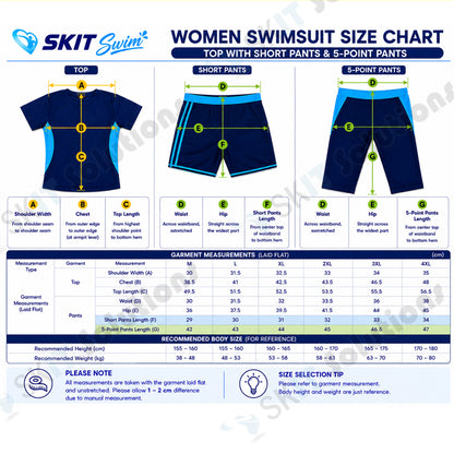 2 Pcs Women Swimming Suit Swim Wear Ladies Swimwear Two Piece Swimsuit Short Sleeve Top Shirt+Bottom Short/5-Point Pants