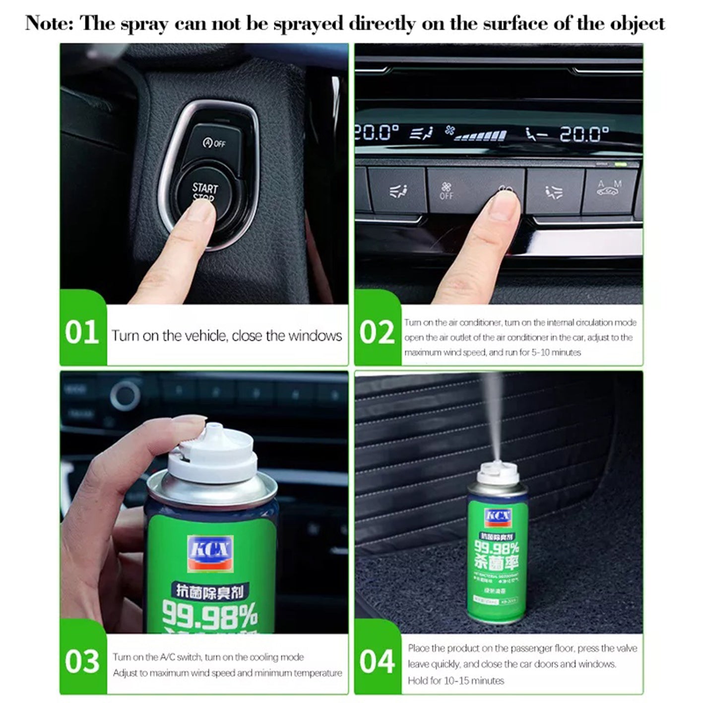 Car Fumigation Air Freshener Anti-Bacterial Purifier Deodorant Spray Vehicle Perfume Odor Removal