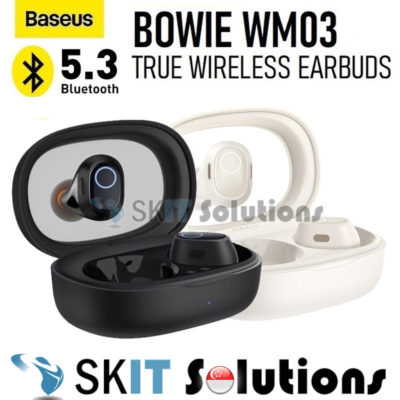 Baseus Bowie WM03 True Wireless Earphones Earbuds Bluetooth 5.3 Earpiece Mic Spatial Audio Baseus APP Music Songs TWS