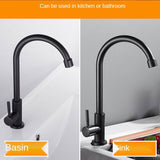 Kitchen 304 Stainless Steel Faucet Basin Tap Premium Quality Bathroom Single Lever Cold Water 360 Degree Rotatable
