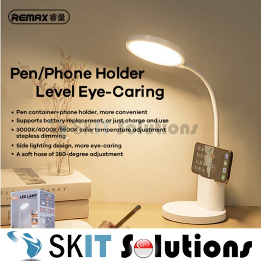 Remax RT-E815 LED Time Series Eye Protection Lamp 360° Rotation Portable Desk Study Tri-Color Light