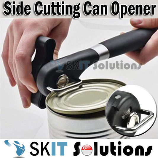 Manual Smooth Edge Can Opener Safe Side Cut Handheld Easy Open for Seniors Arthritis Stainless Steel