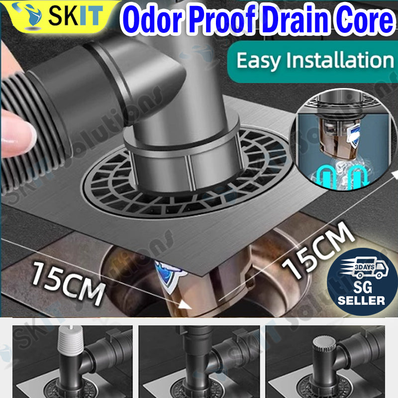 Stainless Steel Odor Proof Floor Drain Core 10cm / 15cm Washing Machine Drain Cover Anti Odor Filter