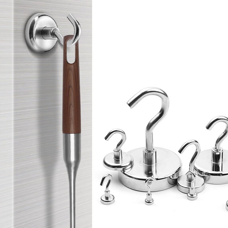 2pc Strong Magnetic Hooks Magnet Holder Wall Hanging Hanger Magnetic Organizer Organiser Hook Home Kitchen Metal Surface