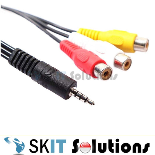 28cm 3.5mm AUX Male Stereo Jack to 3 RCA Female 3RCA AV Adapter Cable Audio Video Playback Mini Plug