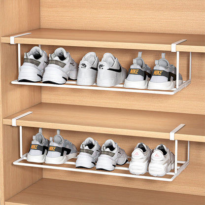 Retractable Shoe Rack Adjustable Storage Organizer Layered Partition Space-Saving Cabinet Wardrobe