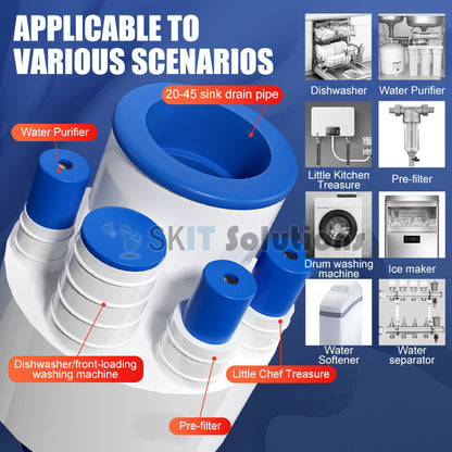 5-Ways Drain Pipe Sealing Plug Sewer Seal Deodorant Drainage Backflow Preventer Anti-Odor Drainer Kitchen Bathroom