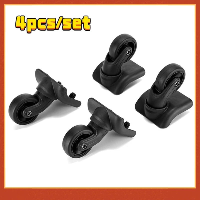 4PCS Set Universal Travel Suitcase Replacement Wheels 360° Swivel Dual Roller Silent Luggage Parts