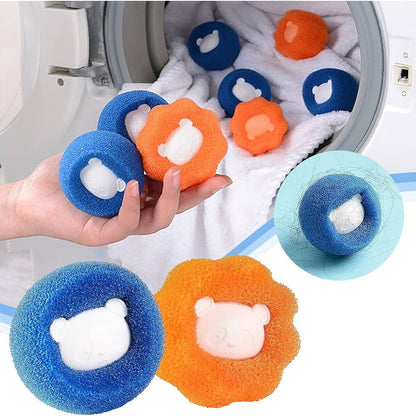4pc/pack Magic Washing Machine Sponge Laundry Ball Hair Removal Decontamination Anti Tangle Reusable