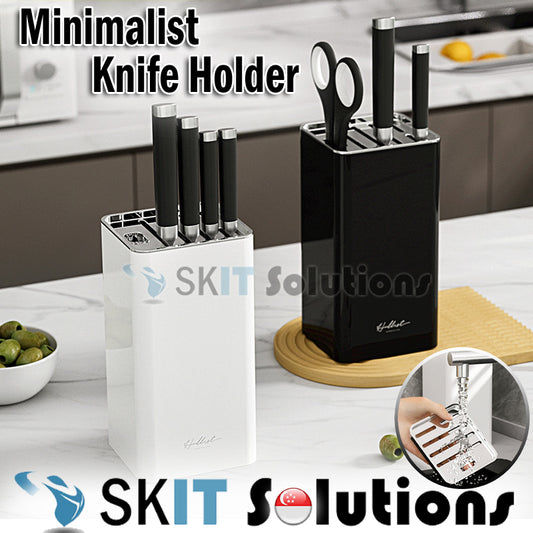 Minimalist Kitchen Knife Holder Storage Countertop Organizer Universal Rest Block Rack with Scissor Holder Space Saving