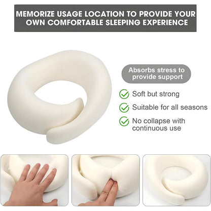 Travel Neck Pillow U-Shaped Cushion Portable Undeformable Snail Pillow with Storage Bag Airplane