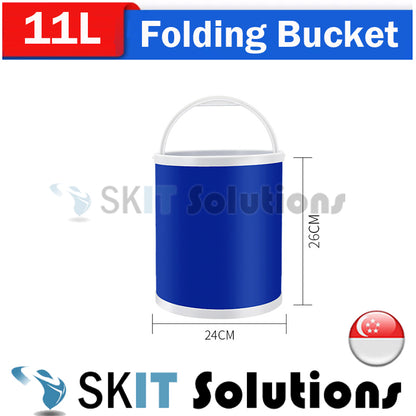 20L/13L/11L/9L Round Folding Water Pail Bucket Foldable Barrel Dish Tub Car Washing Fishing Camping Mopping Gardening