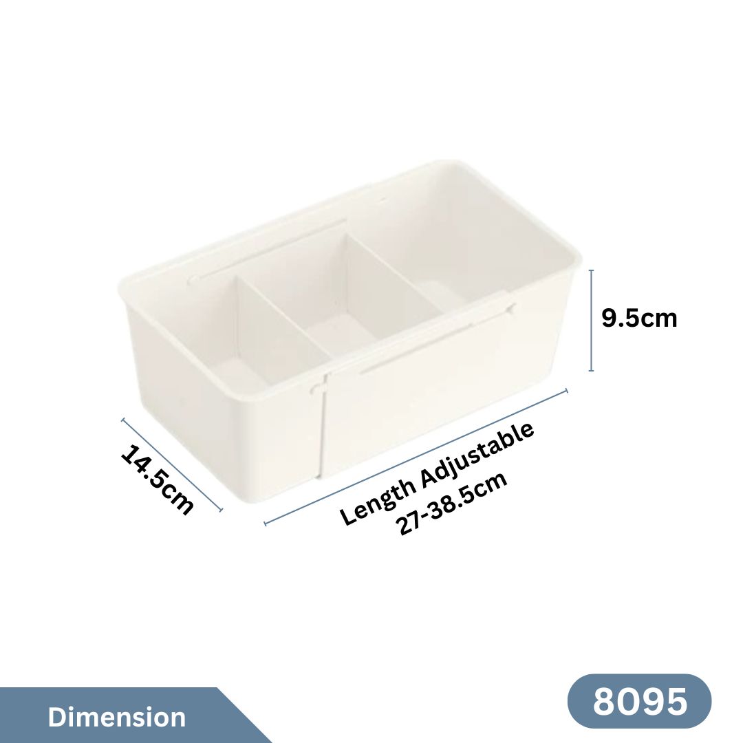 Expandable Drawer Storage Box Organizer Bin Divider Adjustable Tray Organiser Kitchen Cabinet Wardrobe