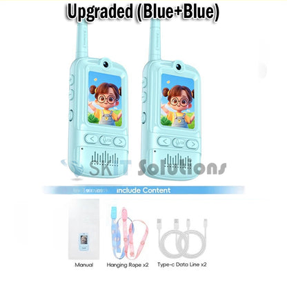 Kids Video Walkie Talkie Rechargeable HD Screen Two Way Radio Camera Outdoor Toy Birthday Xmas Gift