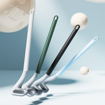 Long Handle Toilet Cleaning Brush Free Hanging Hook Sticker Soft Rubber Golf Silicone Hanging Bathroom Washing Tool