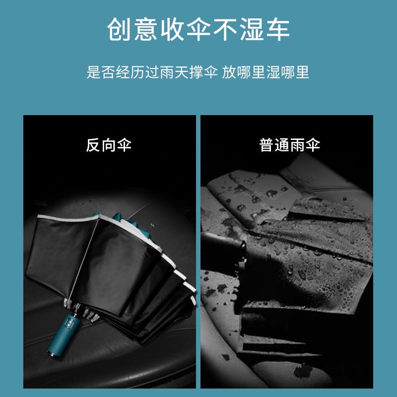 Super Large Automatic Reverse Folding Umbrella Inverted Fold Windproof Auto Open Close Anti UV Coating Lightweight