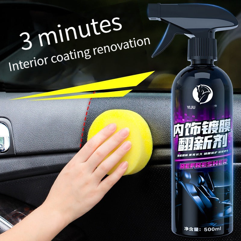 Car Plastic Restorer Leather Repair Spray Dashboard Trim Vinyl Rubber Cleaner Polish Shine Protect