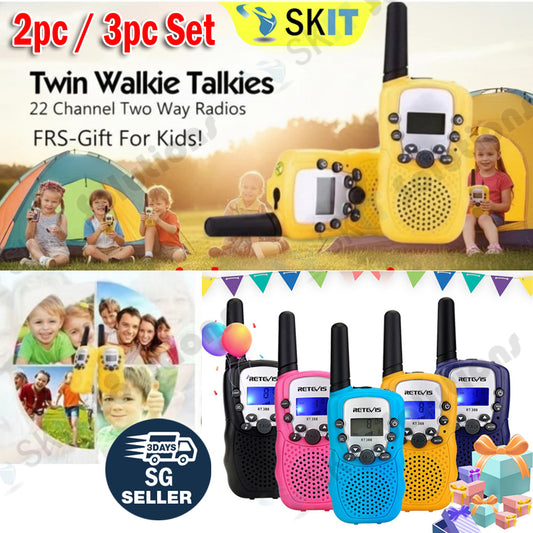 2Pcs / 3Pcs Mini Walkie Talkie 22 Channels Push Talk LCD Screen Range 3-5Km Radio Gift Kids Game Toys